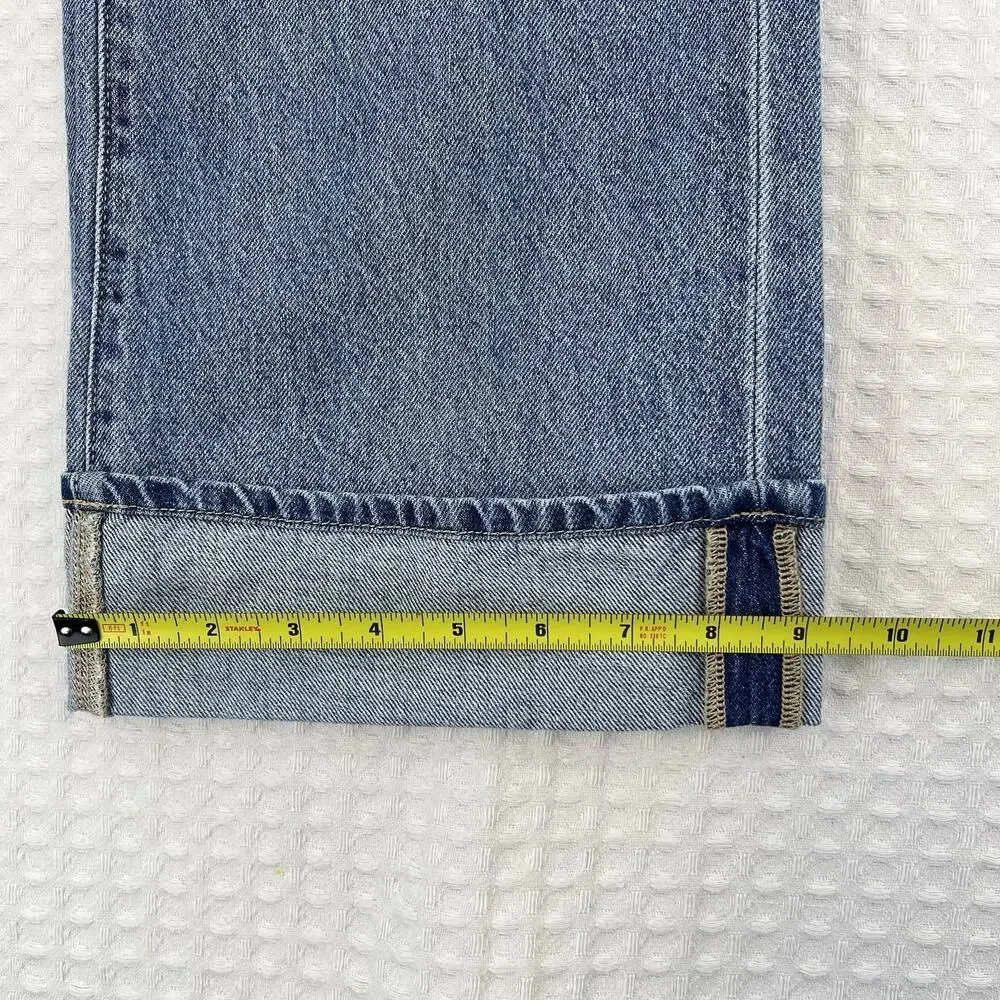 Old Navy Girls 10 High Rise Baggy Wide Leg Jeans NWT Cuffed Blue Denim
